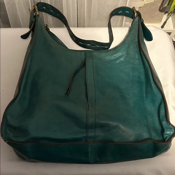 Teal Hobo Leather Women's Bag - Picture 4 of 11